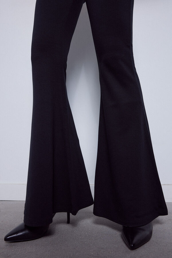 Slowlove Cal&ccedil;as &agrave; boca de sino de malha Preto