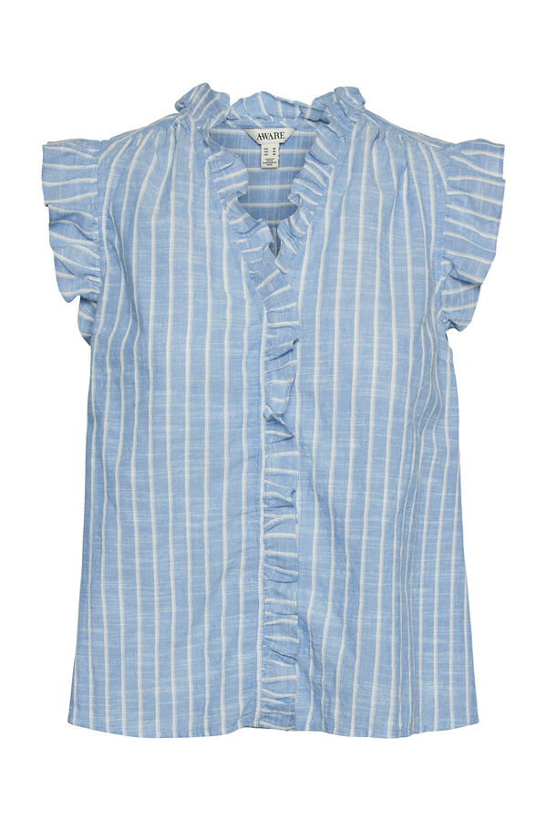 Vero Moda Camisa estampada linho Azul