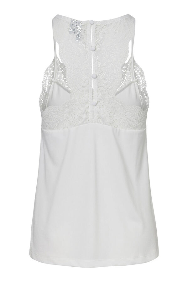 Vero Moda Top de mulher sem mangas estilo lingerie Branco
