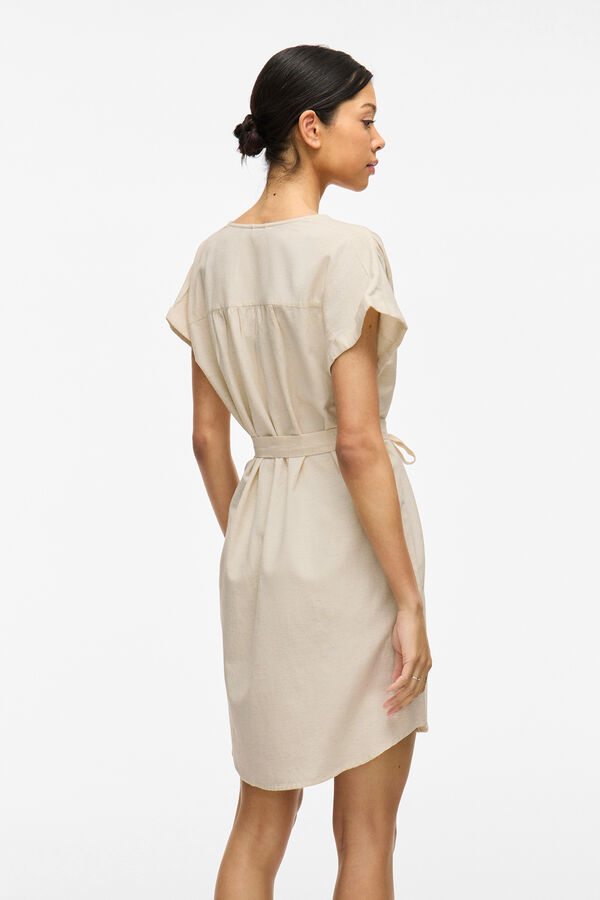 Vila Vestido curto camiseiro Castanho