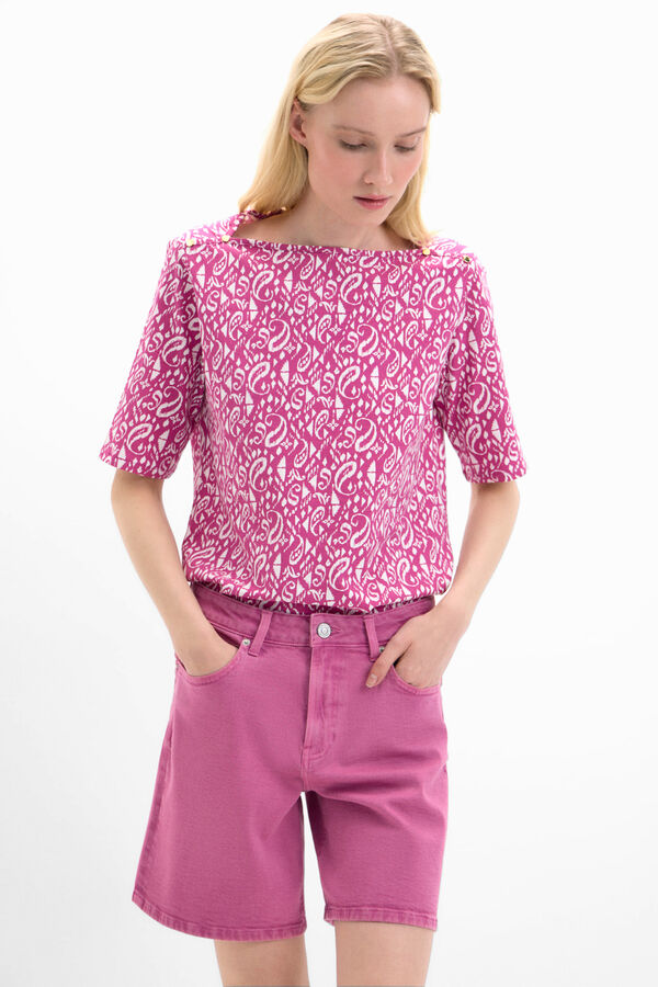 Cortefiel Camisola básica com botões dourados Cinzento