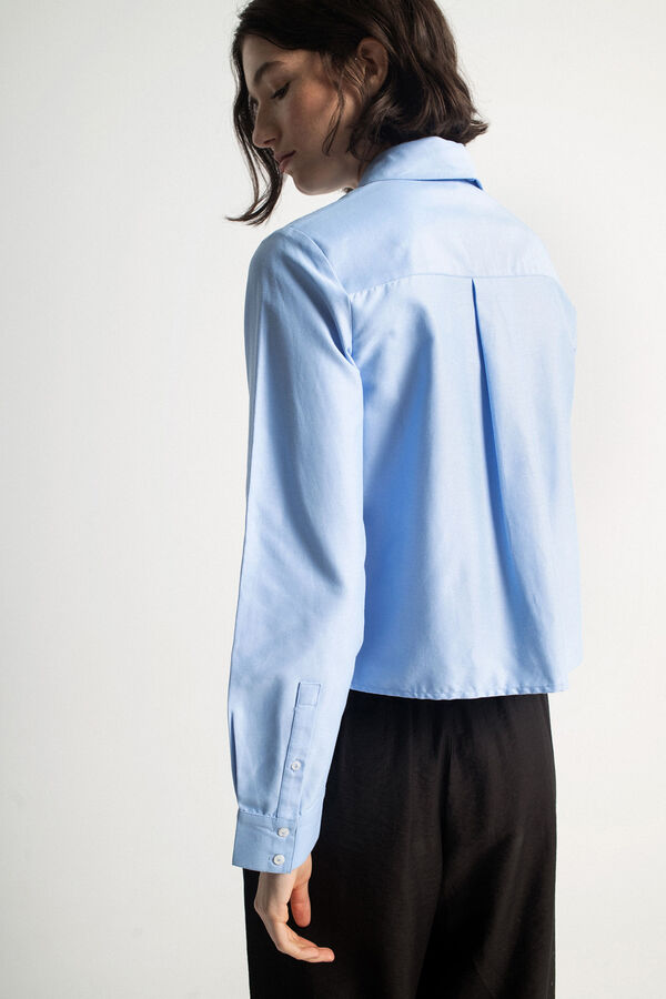 Object Camisa de la&ccedil;o bordado Azul