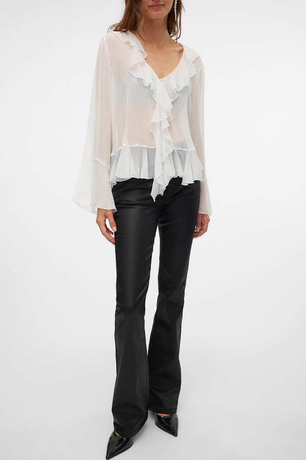 Vero Moda Jeans flared de mujer efecto polipiel Negro