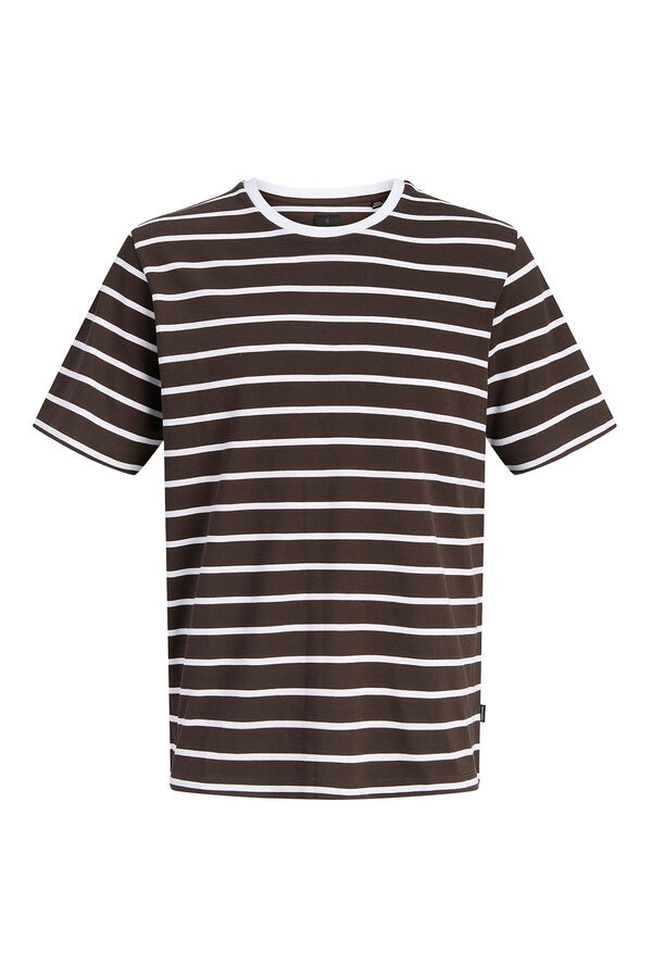Jack & Jones Camiseta rayas Marr&oacute;n oscuro
