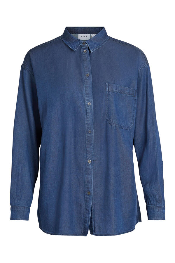 Cortefiel Camisa efeito Denim Azul
