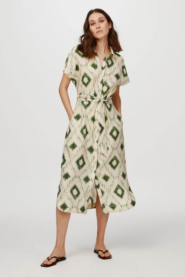 Object Vestido midi estampado Cinzento