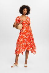 Esprit Vestido largo estampado floral Estampado naranja