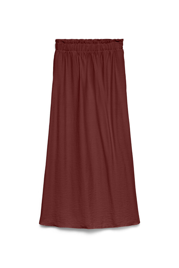Vero Moda Saia comprida em tecido fluido Castanho