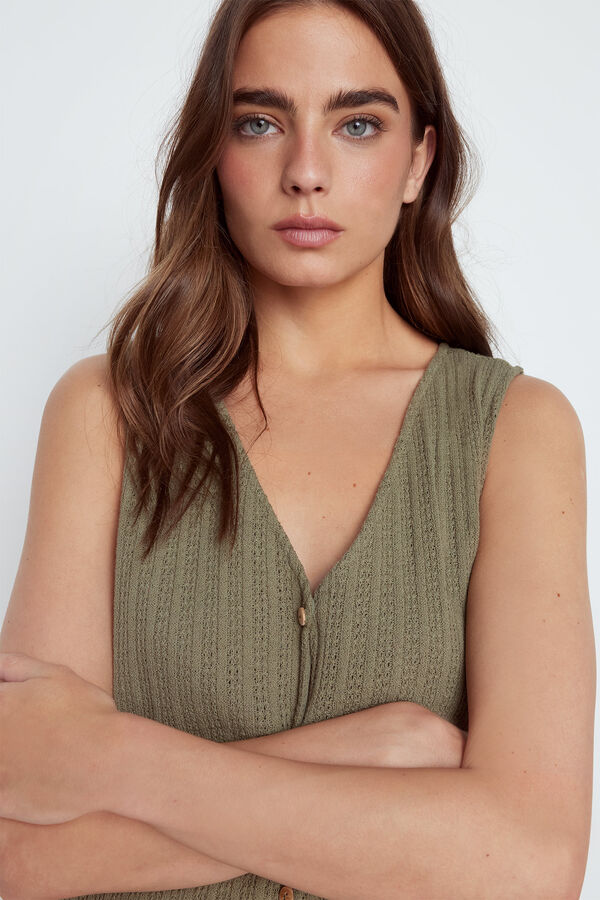 Slowlove Vestido curto el&aacute;stico Verde