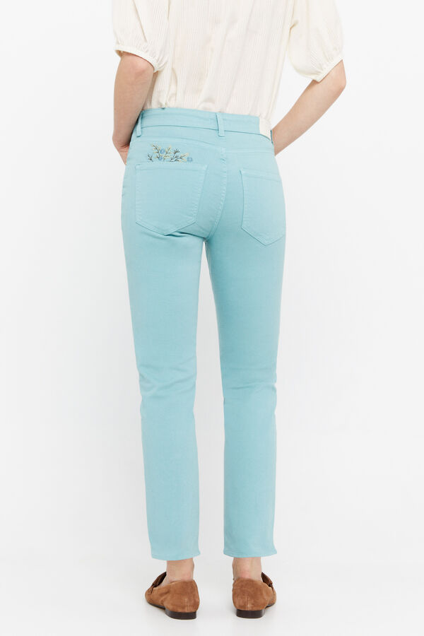 Cortefiel Jeans 5 bolsos fit crop Azul