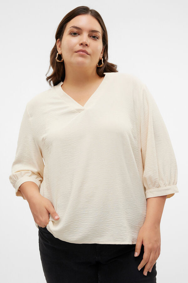 Vero Moda Curve Top manga 3/4 talla grande Gris