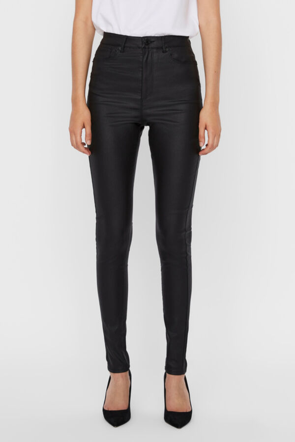 Vero Moda Cal&ccedil;as compridas de mulher enceradas Preto