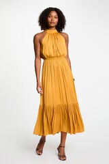 Morgan Vestido longo evas&ecirc; solto Dourado