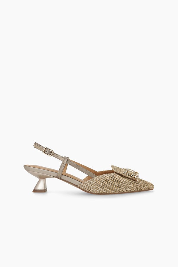 Lodi Sapatos de salto abertos atr&aacute;s em pele Amarelo