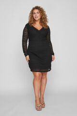 Evoked by Vila Vestido curto curvilíneo manga comprida Preto