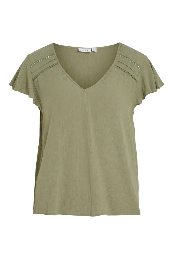 Vila Blusa cuello escote Verde