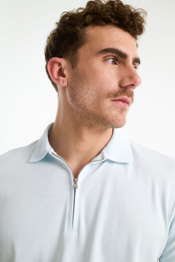 Selected Polo de manga curta  Azul