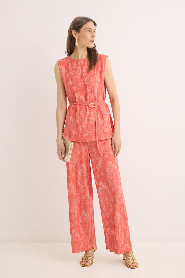 Cortefiel Top com fivela jacquard Vermelho