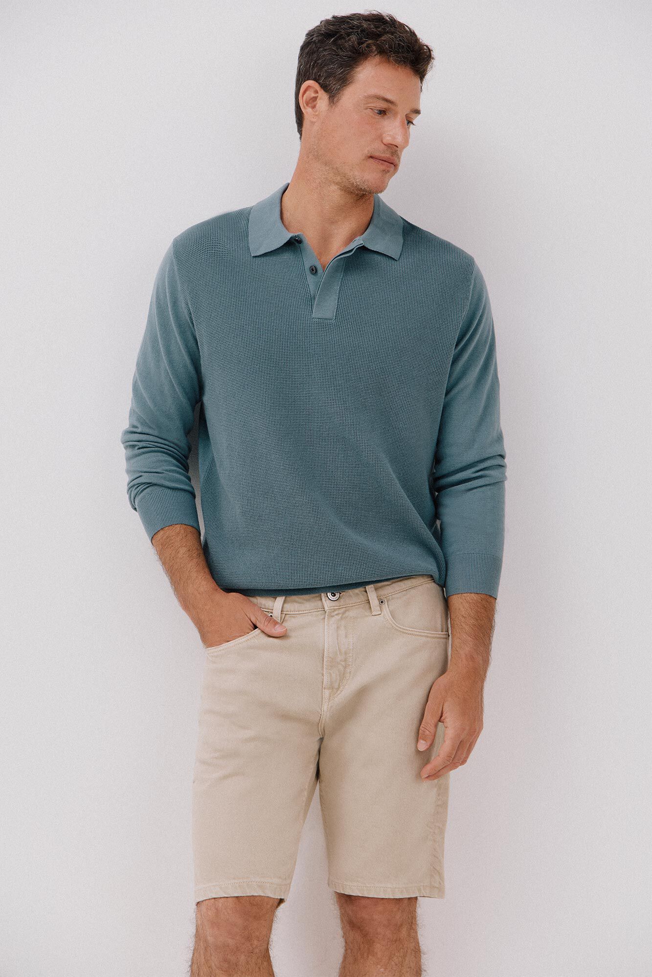 Cortefiel Bermuda denim cor