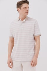 Cortefiel Polo oxford de rayas Beige
