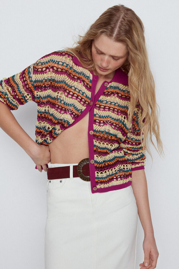 Slowlove Chaqueta punto multicolor Lila