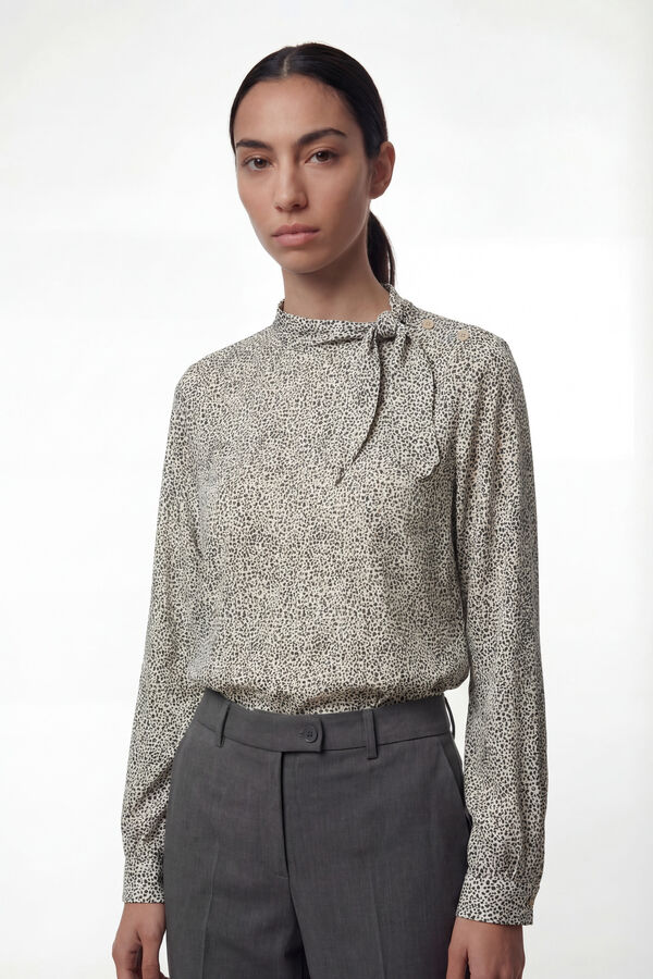 Vero Moda Blusa detalle lazada Estampado blanco