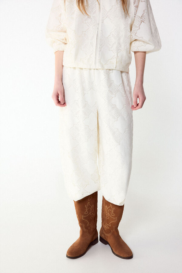 Slowlove Pantal&oacute;n bombacho lace Ecru