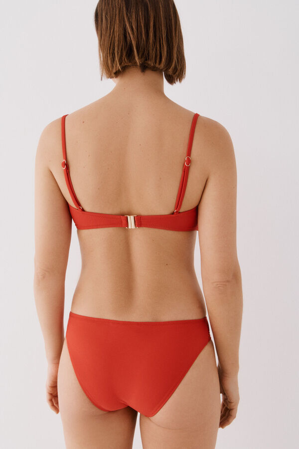 Cortefiel Top bikini anilla dorada Rojo