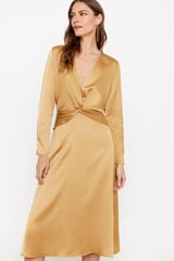 Cortefiel Vestido dourado Dourado