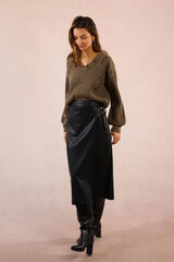 Molly Bracken Jersey de manga larga detalle abalorios Marr&oacute;n