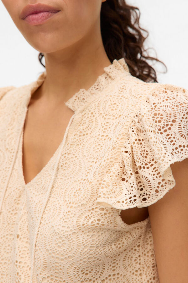 Vero Moda Top vazado com mangas franzidas Cinzento