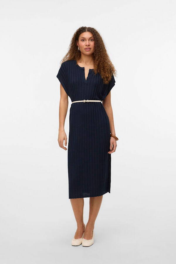 Vero Moda Vestido midi canal&eacute; Azul marino