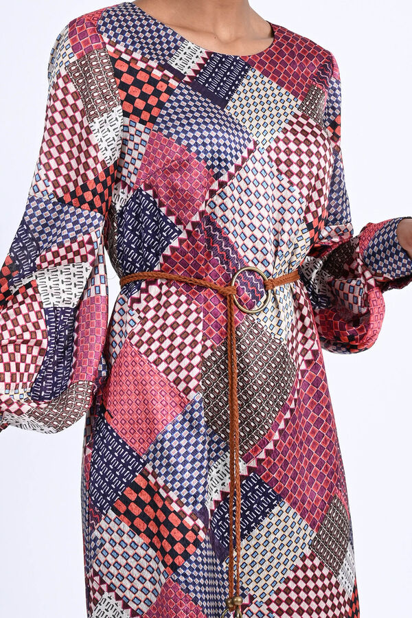 Molly Bracken Vestido curto estampado de manga comprida Vermelho