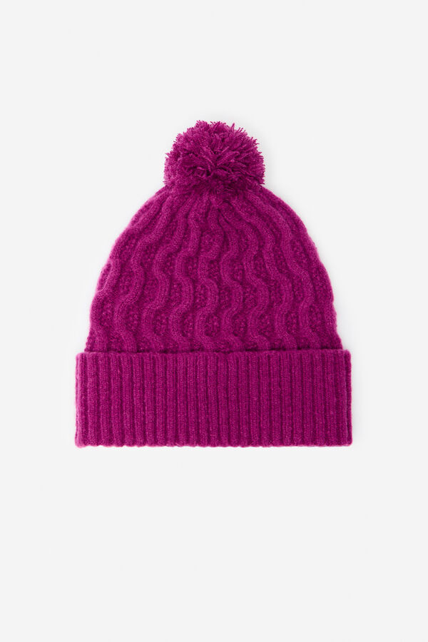 Cortefiel malha de malha geom&eacute;trica Roxo