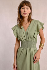 Molly Bracken Vestido de manga curta de borboleta com folhos Verde