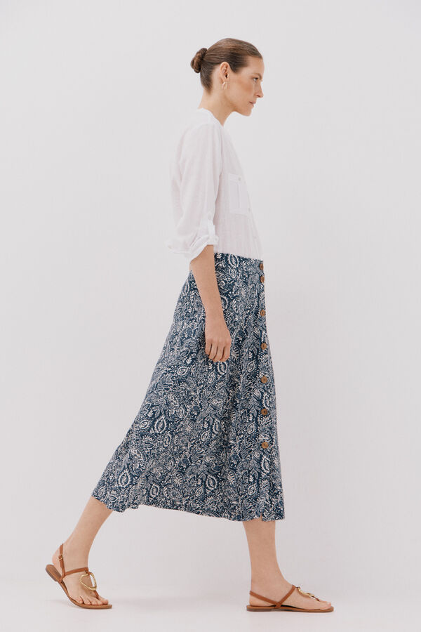 Cortefiel Saia capa midi Azul