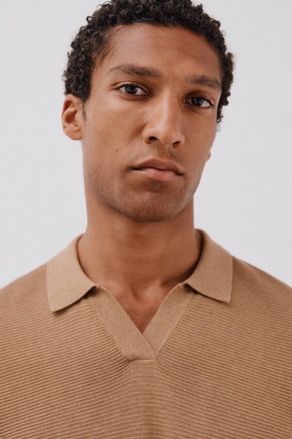 Cortefiel Jersey punto fino Beige