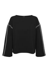 Vero Moda Curve Top com detalhe de costuras de tamanho grande Preto