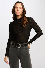 Morgan Camiseta manga larga Negro