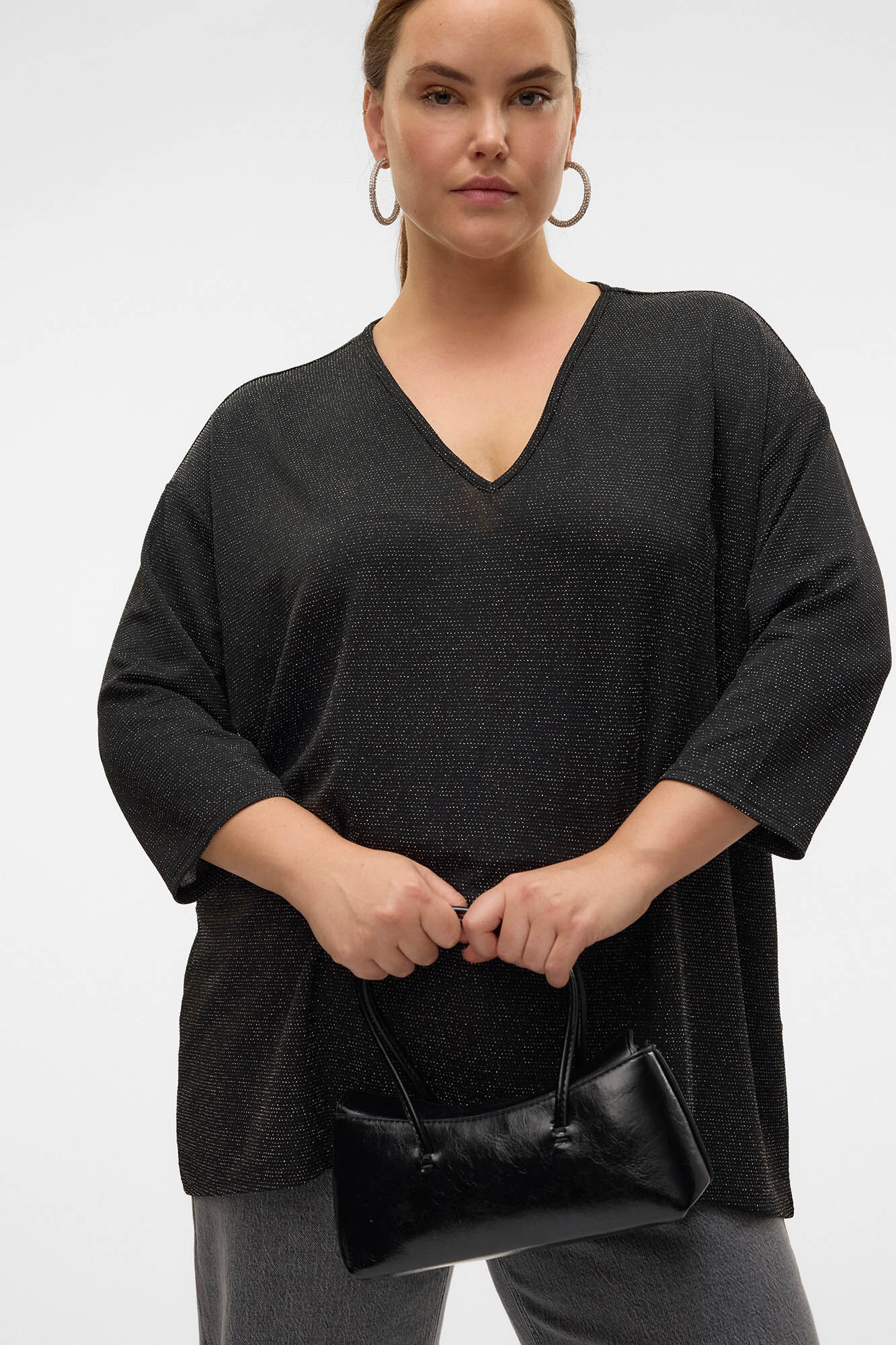 Vero Moda Curve Jersey cuello pico l&uacute;rex talla grande