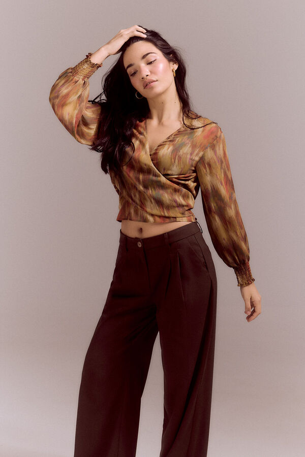 Slowlove Blusa estampada lazada Estampado verde