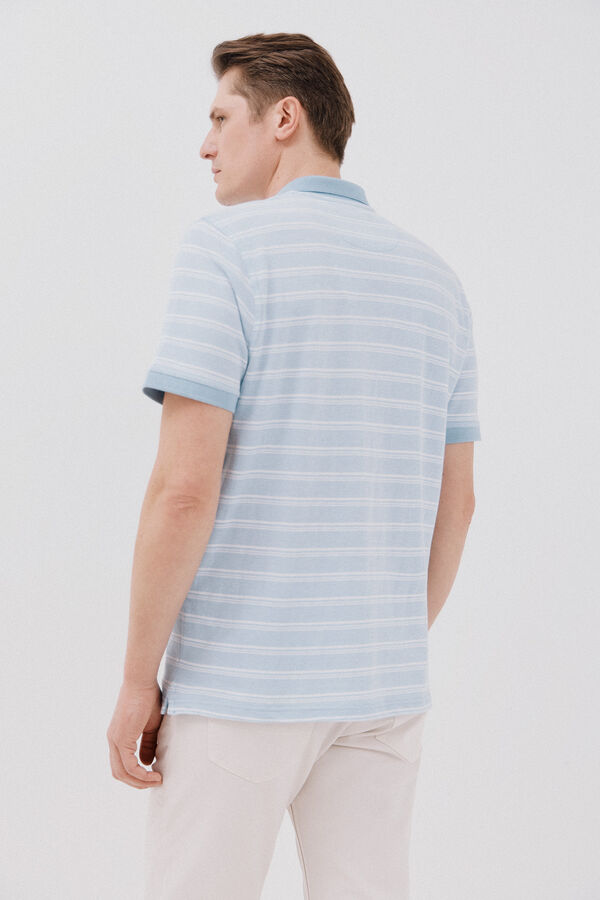 Cortefiel Polo oxford de rayas Azul