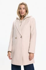 Vero Moda Abrigo largo de pa&ntilde;o con forro extraible Beige