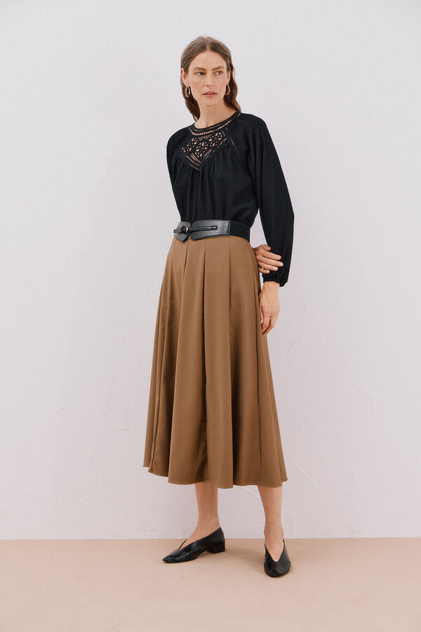 Cortefiel Top parche crochet Negro