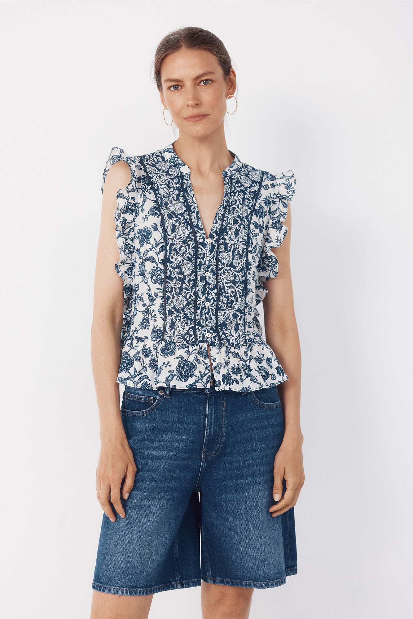 Cortefiel Blusa folhos