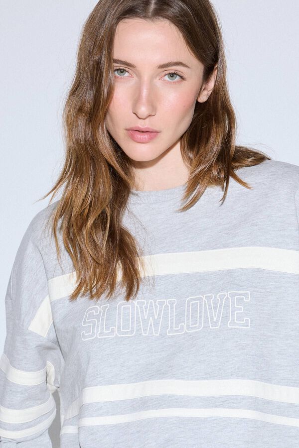 Slowlove Sudadera logo SLOWLOVE Gris oscuro