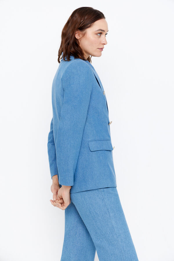Cortefiel Blazer tejido vaquero Azul