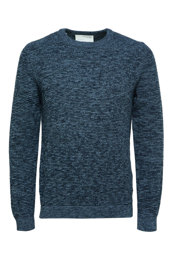 Selected Jersey de punto cuello redondo Azul