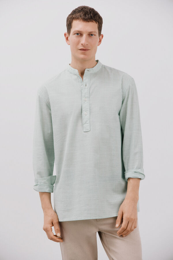 Cortefiel Polera rayas Verde