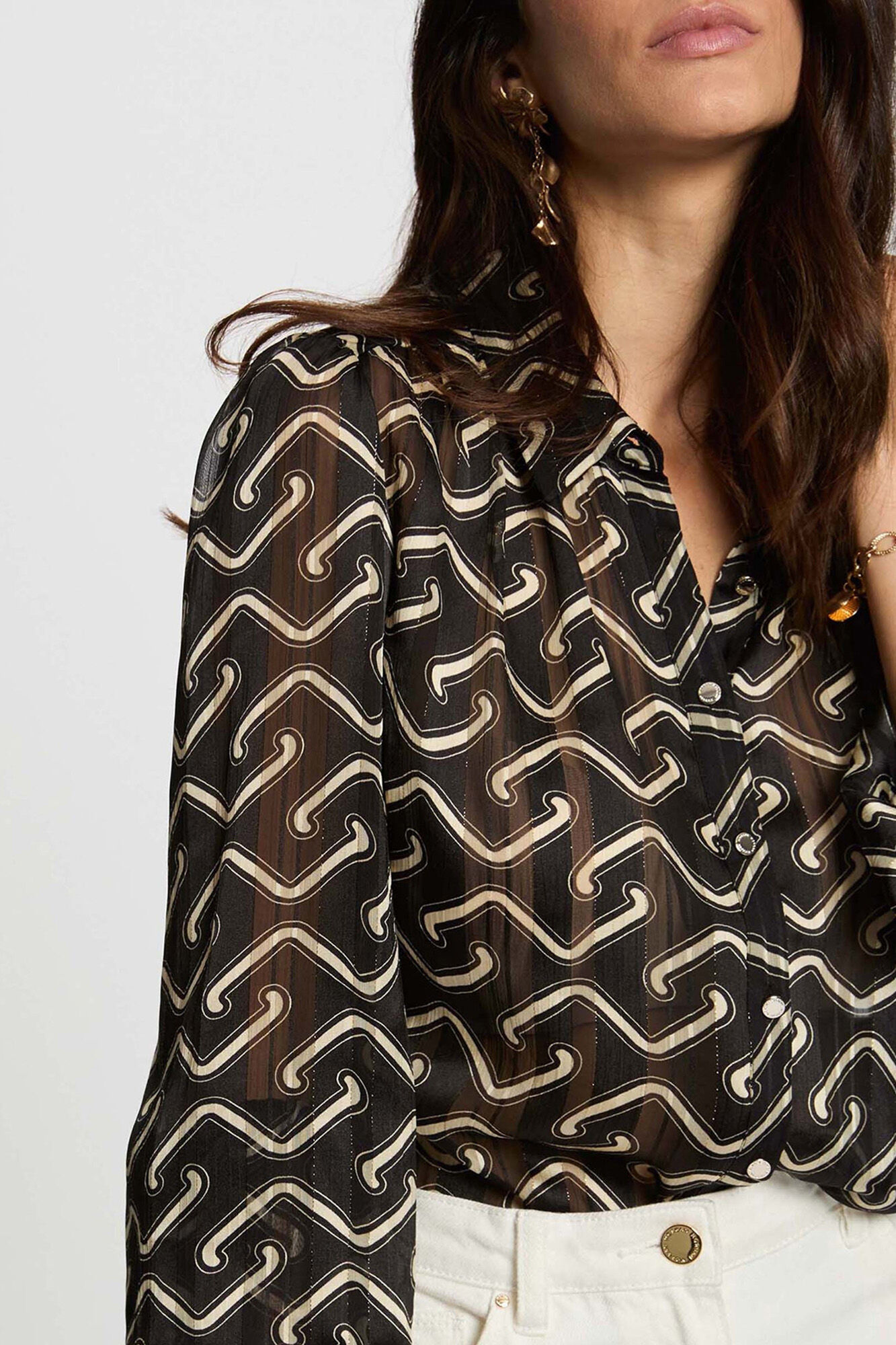 Morgan Camisa de gasa estampada